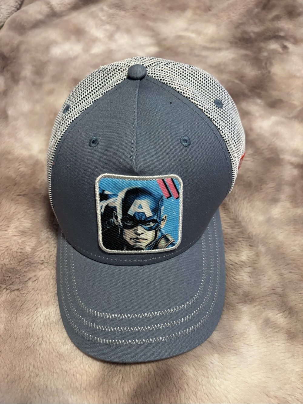 Marvel Avengers Captain America Trucker Hat Snapback Gray Mesh Essential Caps